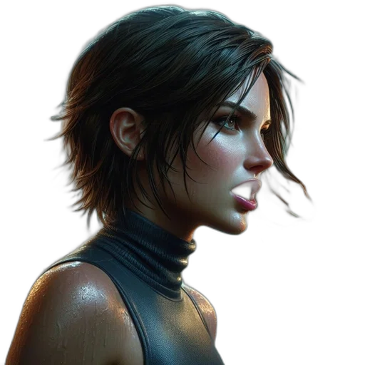 face, jacket, concept art, photorealistic transparent PNG cut-out