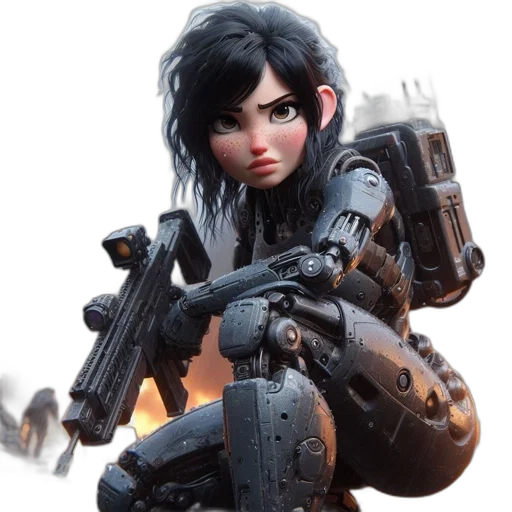 weapon, robot, concept art, cyberpunk transparent PNG cut-out