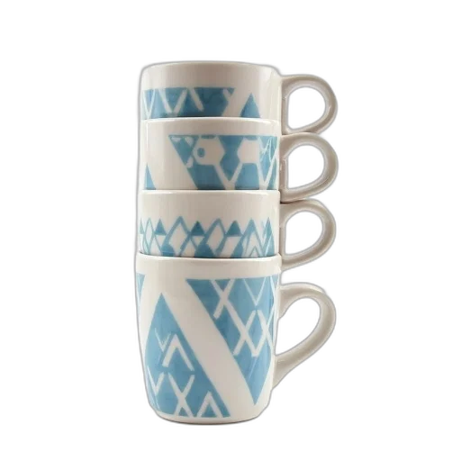 set, six, ceramic, coffee transparent PNG cut-out