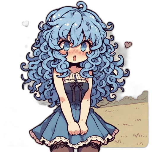 dress, hair, creature, staff transparent PNG cut-out