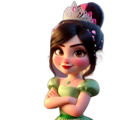 crown, dress, face, 3d render transparent PNG cut-out