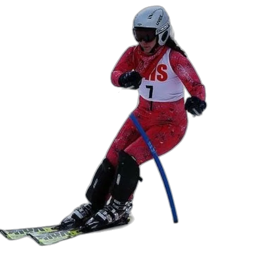 skier, wearing, red, suit transparent PNG cut-out