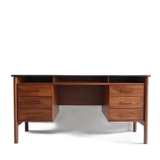 furniture, 3d render, walnut, desk transparent PNG cut-out