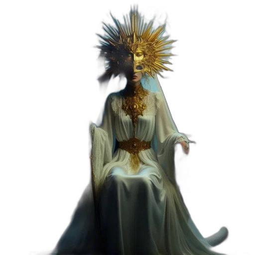 crown, dress, staff, mask transparent PNG cut-out