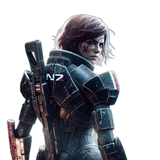 weapon, face, concept art, cyberpunk transparent PNG cut-out