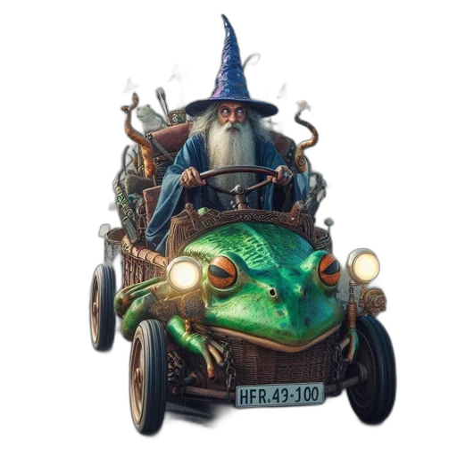 car, dragon, hat, concept art transparent PNG cut-out