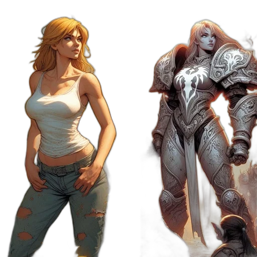 concept art, comic book art, fantasy art, earth tones transparent PNG cut-out