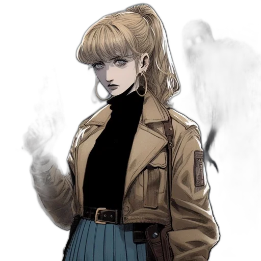 jacket, staff, comic book art, concept art transparent PNG cut-out