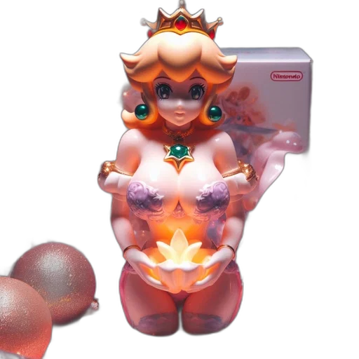 crown, dress, 3d render, vaporwave transparent PNG cut-out