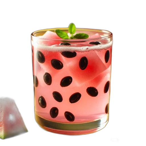 food, 3d render, photorealistic, watermelon-flavored transparent PNG cut-out