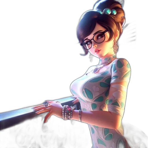 dress, weapon, staff, concept art transparent PNG cut-out