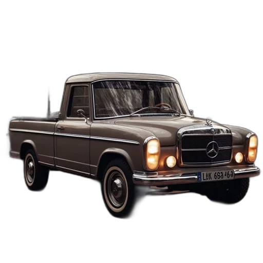 car, photorealistic, 3d render, vintage transparent PNG cut-out