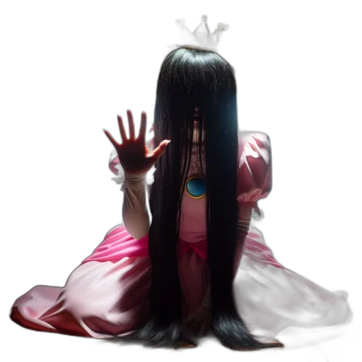 crown, hair, dress, creature transparent PNG cut-out