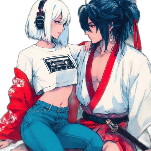 robot, jacket, anime, cyberpunk transparent PNG cut-out