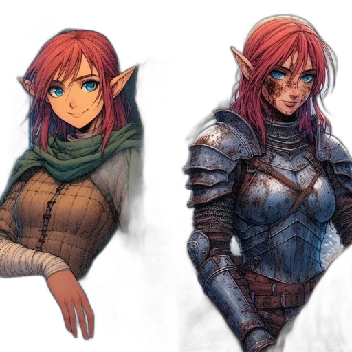 fantasy art, concept art, watercolor, pixel art transparent PNG cut-out