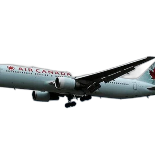air, canada, airplane, captured transparent PNG cut-out