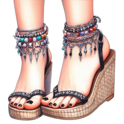 shoes, jewelry, 3d render, photorealistic transparent PNG cut-out