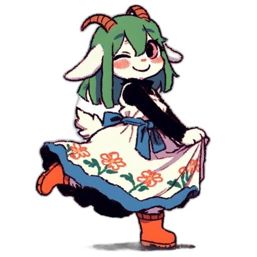 dress, creature, animal, flower transparent PNG cut-out