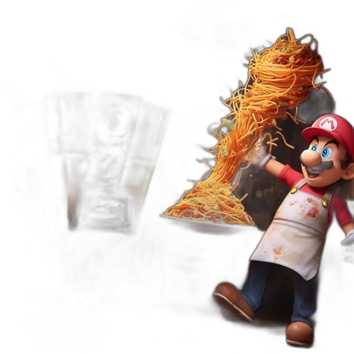 food, 3d render, concept art, fire transparent PNG cut-out