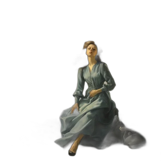 dress, staff, jewelry, face transparent PNG cut-out