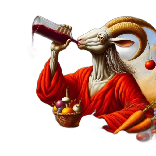 fantasy art, concept art, humanoid-goat, creature transparent PNG cut-out