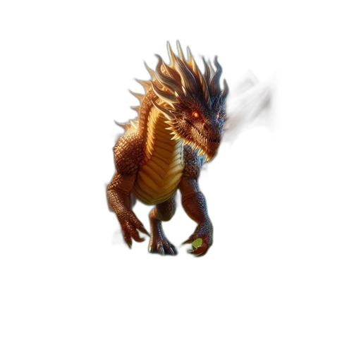 dragon, creature, animal, staff transparent PNG cut-out