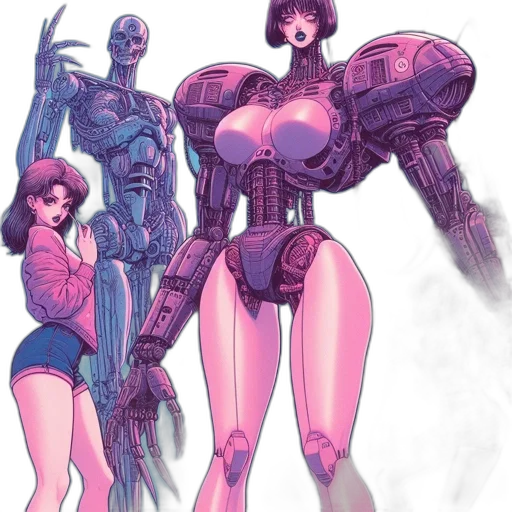 robot, concept art, comic book art, cyberpunk transparent PNG cut-out
