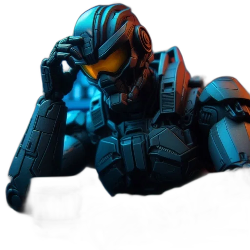robot, weapon, mask, jacket transparent PNG cut-out