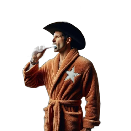 jacket, hat, staff, weapon transparent PNG cut-out