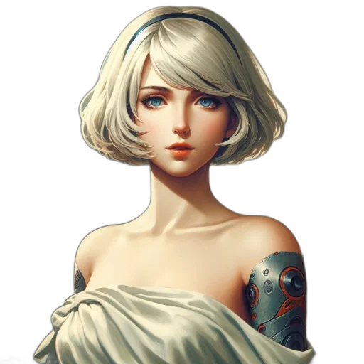 face, dress, jewelry, staff transparent PNG cut-out