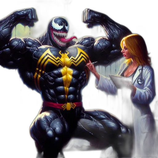 comic book art, concept art, muscular, character transparent PNG cut-out