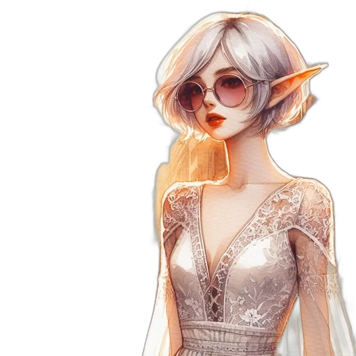 dress, fantasy art, concept art, watercolor transparent PNG cut-out