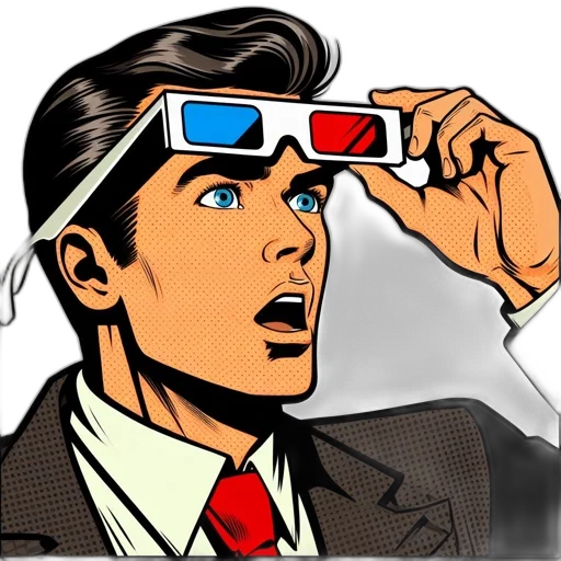 comic book art, cartoon, astonished, man transparent PNG cut-out