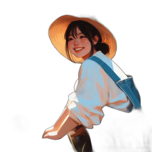 hat, umbrella, staff, dress transparent PNG cut-out