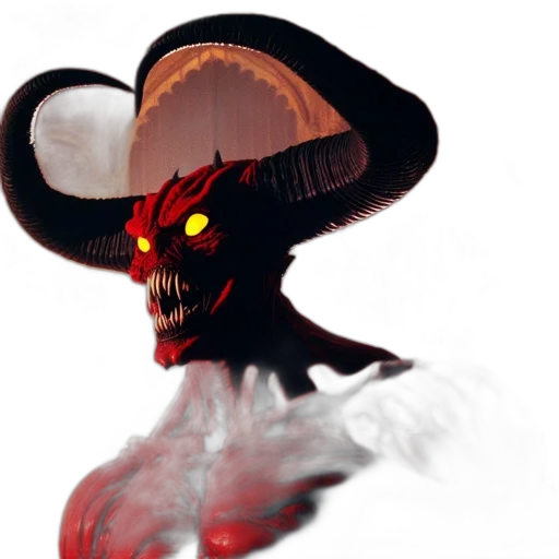 mask, hat, staff, creature transparent PNG cut-out