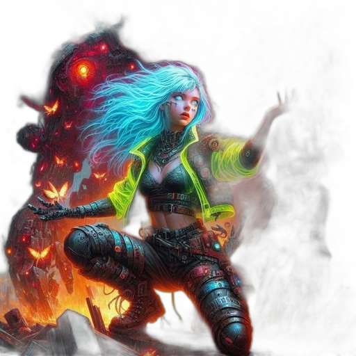 dragon, fantasy art, concept art, cyberpunk transparent PNG cut-out