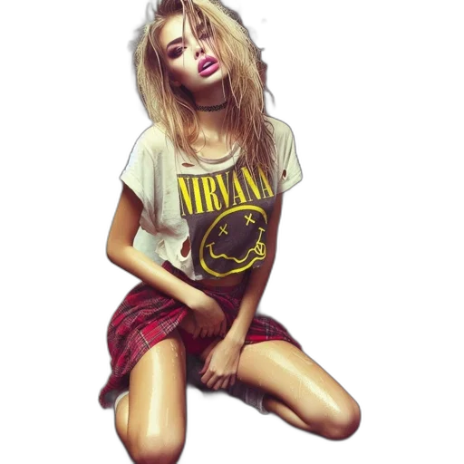 dress, face, photorealistic, comic book art transparent PNG cut-out