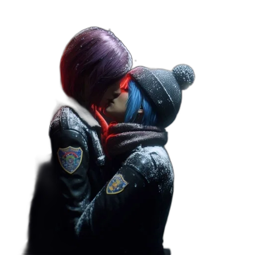 jacket, robot, face, weapon transparent PNG cut-out