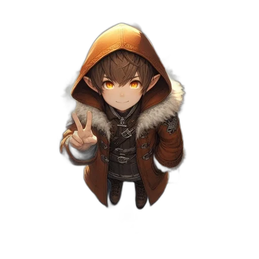 jacket, staff, weapon, pixel art transparent PNG cut-out