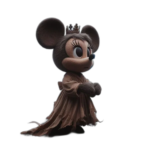 crown, staff, dress, creature transparent PNG cut-out