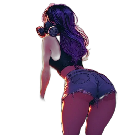 concept art, comic book art, watercolor, cyberpunk transparent PNG cut-out