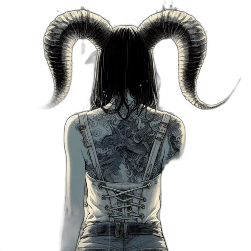 hair, creature, mask, dress transparent PNG cut-out