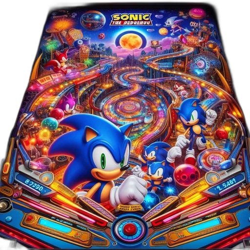 concept art, vivid, sonic, hedgehog-themed transparent PNG cut-out