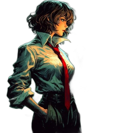 jacket, staff, comic book art, concept art transparent PNG cut-out