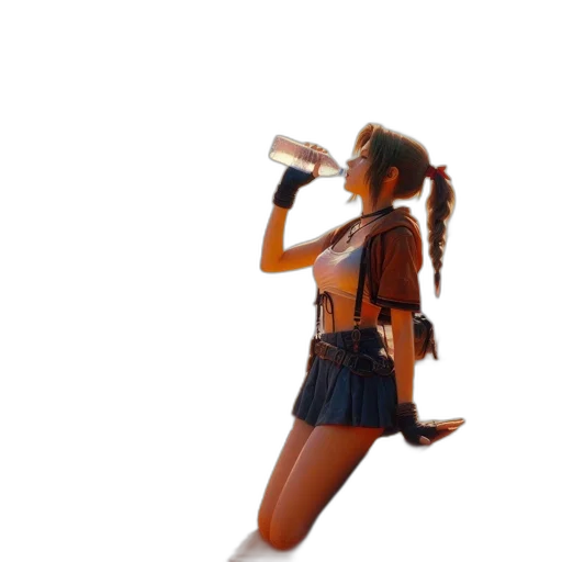 bottle, staff, weapon, dress transparent PNG cut-out