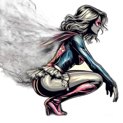 comic book art, concept art, fantasy art, watercolor transparent PNG cut-out