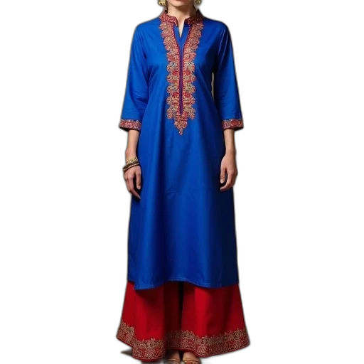 dress, blue, royal, kurta transparent PNG cut-out