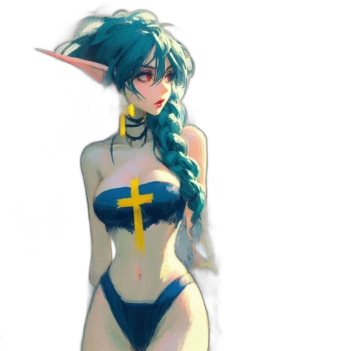 dress, staff, concept art, fantasy art transparent PNG cut-out