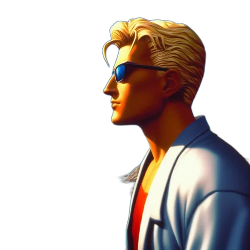 jacket, comic book art, vaporwave, pixel art transparent PNG cut-out