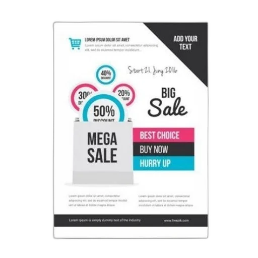 promotional, flyer, advertises, big transparent PNG cut-out